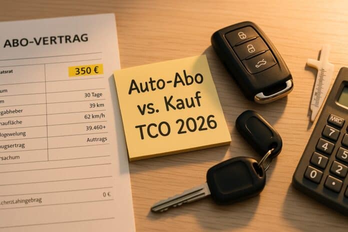 Auto-Abo vs. Kauf – TCO-Check am Schreibtisch