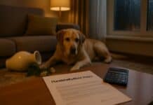 Hundehaftpflicht: Pflichten & Basisleistungen Regenabend im Wohnzimmer – Hundehaftpflicht nach Missgeschick