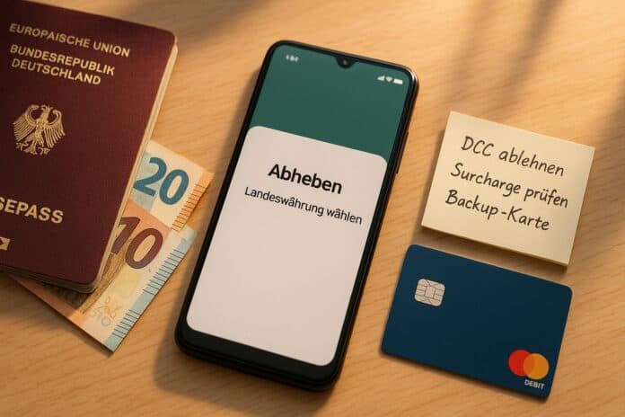 Gebührenfrei abheben: Landeswährung wählen & DCC aus