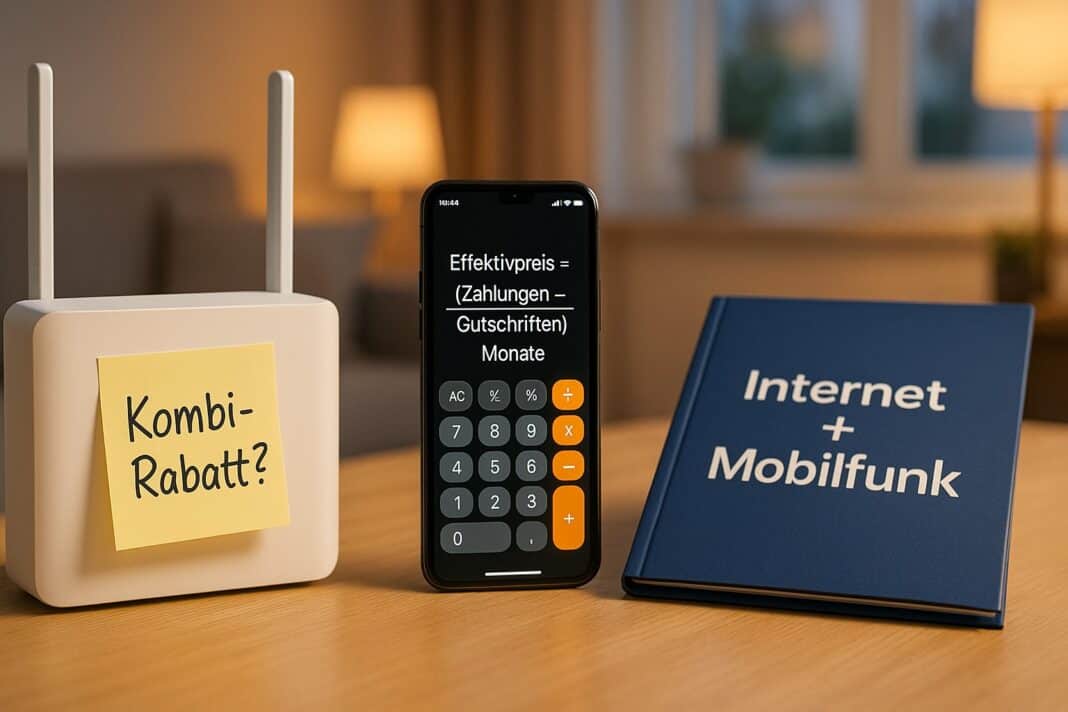 Internet + Mobilfunk: Rechne den echten Kombi‑Vorteil aus