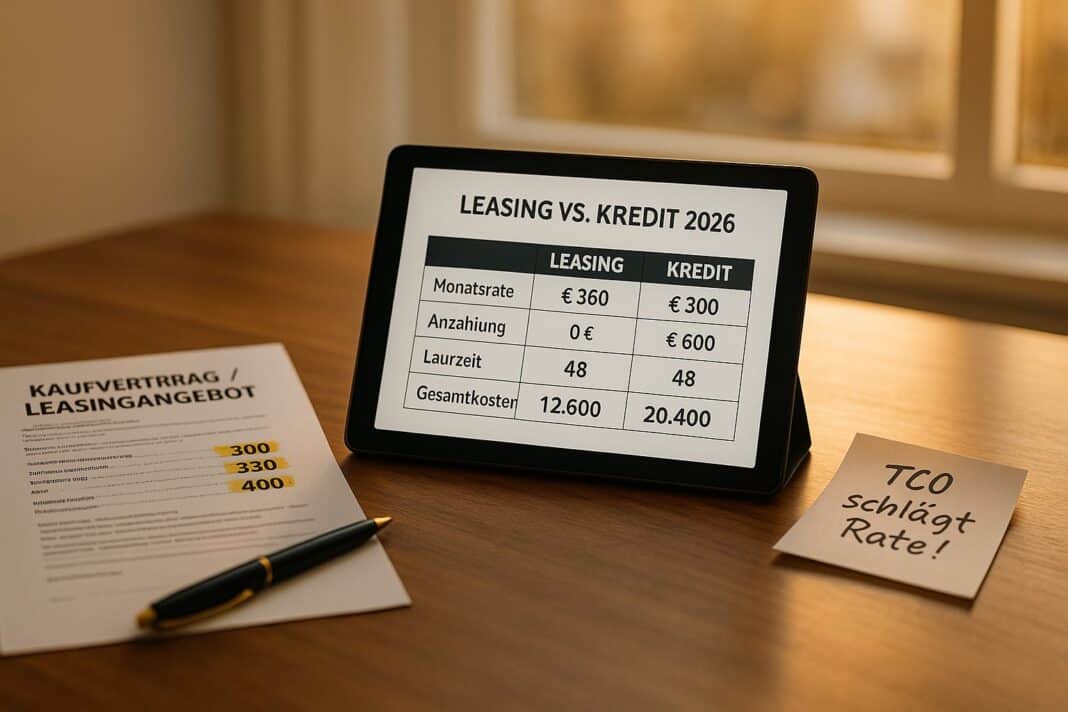 Leasing oder Kredit? Die Rechnung für 2026