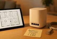 Mesh‑WLAN richtig planen: Räume, Backhaul, Band‑Steer Mesh‑WLAN planen: Knoten & Backhaul clever setzen