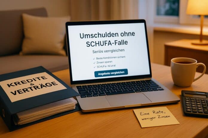 Umschulden ohne SCHUFA-Falle – Kredite vergleichen und Zinsen sparen