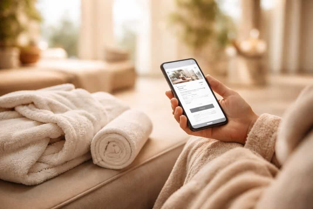 Gutschein-Check in der Spa-Lobby