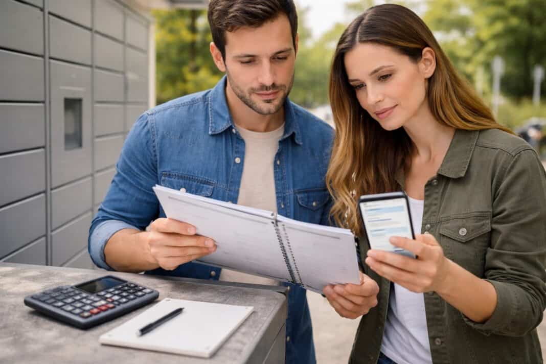 Paar plant Kündigungsfristen und Wechseltermin an Paketstation