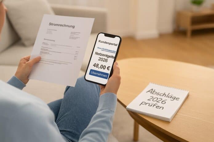 Netzentgelte 2026: Abschläge im Kundenportal anpassen