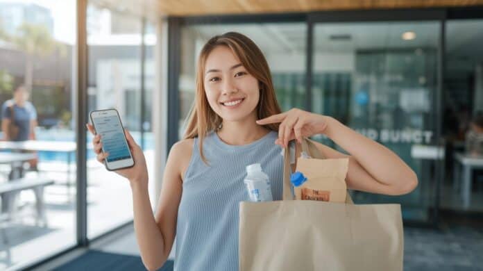 Familie prüft Freizeitbudget vor dem Ausflug